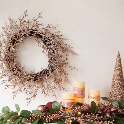 Noma Pre-Lit 9 Foot Artificial Eucalyptus Christmas Garland Holiday Decor with Battery Operated Warm White LED Lights for Banisters & Doorways, Green 5 Noma Pre-Lit 9 Foot Artificial Eucalyptus Christmas Garland Holiday Decor with Battery Operated Warm White LED Lights for Banisters & Doorways, Green - Image 3