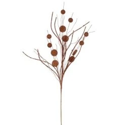 Vickerman 33" Ball and Coin Glitter Twig Spray -Outlet Xmas Decor Tree Store GUEST 3930a60c be0e 47e8 8874 4fa63463aa21