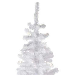 Northlight 7.5' Pre-Lit White Georgian Pine Pencil Artificial Christmas Tree, Warm White LED Lights -Outlet Xmas Decor Tree Store GUEST 39314c33 96ba 4469 9375 d16819c22756