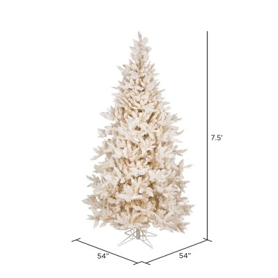 Vickerman 7.5' Flocked Vintage Fir Artificial Christmas Tree, Warm White LED Lights 3 Vickerman 7.5' Flocked Vintage Fir Artificial Christmas Tree, Warm White LED Lights