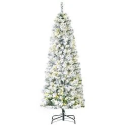 HOMCOM Pre-Lit Snow-Flocked Slim Douglas Fir Artificial Christmas Tree with Realistic Branches 23 HOMCOM Pre-Lit Snow-Flocked Slim Douglas Fir Artificial Christmas Tree with Realistic Branches -Outlet Xmas Decor Tree Store GUEST 3a35f857 b260 4b19 b8e6 63f90b939333