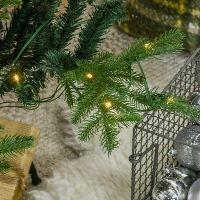 HOMCOM 8 Foot Prelit Artificial Christmas Tree with 1026 Realistic Branches, Warm White LED lights, Auto Open, Green 7 HOMCOM 8 Foot Prelit Artificial Christmas Tree with 1026 Realistic Branches, Warm White LED lights, Auto Open, Green - Image 5