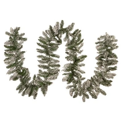 Kurt S. Adler Kurt Adler 9 Foot Pre-Lit Warm White LED Snow Pine Garland 4 Kurt S. Adler Kurt Adler 9 Foot Pre-Lit Warm White LED Snow Pine Garland - Image 2