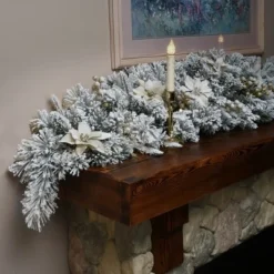 National Tree Company 6 ft. Frosted Colonial Fir Mantle Swag