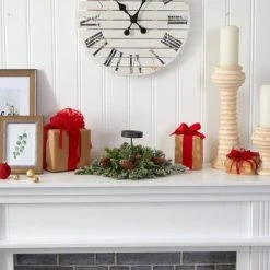 Nearly Natural 16-in Flocked Artificial Christmas Pine Candelabrum with 35 Multicolored Lights and Pine Cones -Outlet Xmas Decor Tree Store GUEST 3b42bcf4 9c6a 42fc b35b 96f43c185bbe