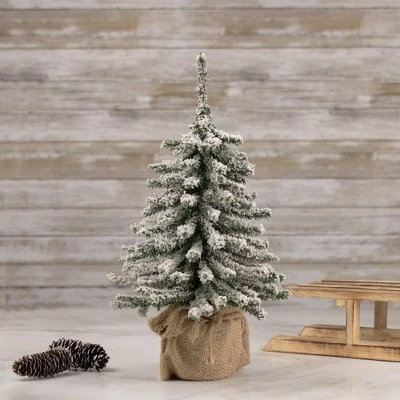 Northlight 15" Potted Flocked Downswept Mini Village Pine Medium Artificial Christmas Tree, Unlit 3 Northlight 15" Potted Flocked Downswept Mini Village Pine Medium Artificial Christmas Tree, Unlit