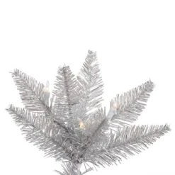 Vickerman Silver Tinsel Fir Artificial Christmas Tree