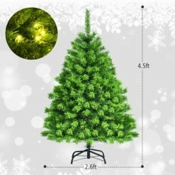 Tangkula Artificial Pre-Lit Christmas Tree, Green Flocked Christmas Hinged Tree w/ Branch Tips & Warm LED lights 20 Tangkula Artificial Pre-Lit Christmas Tree, Green Flocked Christmas Hinged Tree w/ Branch Tips & Warm LED lights -Outlet Xmas Decor Tree Store GUEST 3cdf970e 61cc 479d 9e82 2e04fd38a4a1