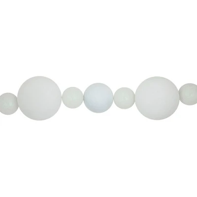 Northlight 6' White Shatterproof Ball 3-Finish Christmas Garland 6 Northlight 6' White Shatterproof Ball 3-Finish Christmas Garland - Image 4