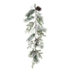 Transpac Artificial 46 in. Green Christmas Frosted Artificial Garland