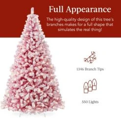 Best Choice Products Prelit Pink Artificial Christmas Tree, Snow Flocked Fir Holiday Decoration 14 Best Choice Products Prelit Pink Artificial Christmas Tree, Snow Flocked Fir Holiday Decoration -Outlet Xmas Decor Tree Store GUEST 3f26bf43 3453 41ac 889d 87bebf0fd983