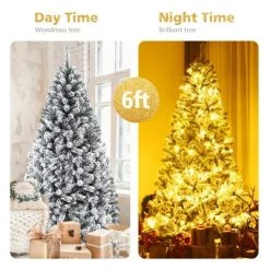 Costway 6ft Snow Flocked Hinged Artificial Christmas Tree Unlit Metal 13 Costway 6ft Snow Flocked Hinged Artificial Christmas Tree Unlit Metal -Outlet Xmas Decor Tree Store GUEST 3f435786 335e 4c9c bd74 6ec765ca88d2