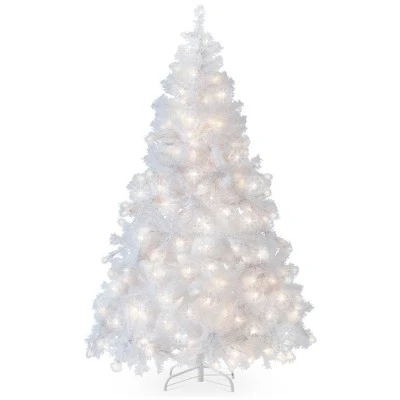 Best Choice Products Pre-Lit Premium Hinged White Artificial Christmas Pine Tree w/ Lights, Stand, PVC Branch Tips 9 Best Choice Products Pre-Lit Premium Hinged White Artificial Christmas Pine Tree w/ Lights, Stand, PVC Branch Tips - Image 7