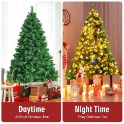 Costway 6ft Pre-Lit Artificial Hinged Christmas Tree w/8 Modes LED Lights and Foot Pedal -Outlet Xmas Decor Tree Store GUEST 3fa768c4 5a03 4595 9ce1 76fc5b3101b3