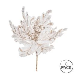 Vickerman 17" Pearl Glitter Poinsettia Aritificial Christmas Stem -Outlet Xmas Decor Tree Store GUEST 3fd455a2 52a0 4abc 8f1f 5ae378e6dcfe