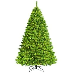 Tangkula Artificial Pre-Lit Christmas Tree, Green Flocked Christmas Hinged Tree w/ Branch Tips & Warm LED lights 23 Tangkula Artificial Pre-Lit Christmas Tree, Green Flocked Christmas Hinged Tree w/ Branch Tips & Warm LED lights -Outlet Xmas Decor Tree Store GUEST 3fdce9fd ae2b 4a8d a26b a8e02f809dc4