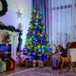 Costway 7ft Pre-lit Hinged Christmas Tree w/ Remote Control & 9 Lighting Modes -Outlet Xmas Decor Tree Store GUEST 4000653a 459e 4475 9523 67e2dce45abb