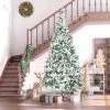 HOMCOM 9' Tall Unlit Snow Flocked Pine Artificial Christmas Tree with Realistic Branches, Green -Outlet Xmas Decor Tree Store GUEST 40c88c1f 4193 4a6a 8ef0 d208d65cee83