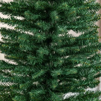 HOMCOM 82.75" Slim Noble Fir Unlit Artificial Christmas Tree with Realistic Branches and 499 Tips 6 HOMCOM 82.75" Slim Noble Fir Unlit Artificial Christmas Tree with Realistic Branches and 499 Tips - Image 4