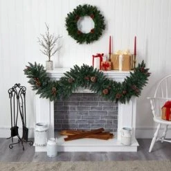 Nearly Natural 6' Pre-lit LED Lightly Flocked Pine Artificial Christmas Garland with Pinecones and Berries Green with Multicolor Lights 7 Nearly Natural 6' Pre-lit LED Lightly Flocked Pine Artificial Christmas Garland with Pinecones and Berries Green with Multicolor Lights -Outlet Xmas Decor Tree Store GUEST 4128cbe9 c923 4f86 90f6 6f7d285c3178