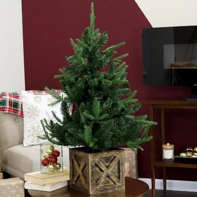 Sunnydaze Decor Sunnydaze Pre-Lit Farmhouse Artificial Fir Christmas Tree with Base - 50 Battery-Operated LED Lights - 3-Foot 7 Sunnydaze Decor Sunnydaze Pre-Lit Farmhouse Artificial Fir Christmas Tree with Base - 50 Battery-Operated LED Lights - 3-Foot - Image 5