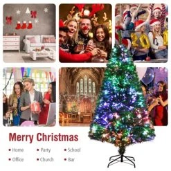 Tangkula Pre-lit Artificial Christmas Tree, Multi-Colored Fiber Optic Spruce Tree Artificial Xmas Tree -Outlet Xmas Decor Tree Store GUEST 413ae071 db6b 4e01 9d4f b9cdbd0a3130
