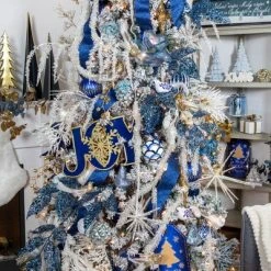 Northlight 37" Glittered Blue Fern Christmas Spray -Outlet Xmas Decor Tree Store GUEST 41a5b081 2f78 4abd 829d 000cb81709fd 1
