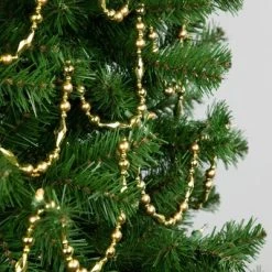 Northlight 9' Shiny and Matte Gold Beaded Christmas Garland, Unlit
