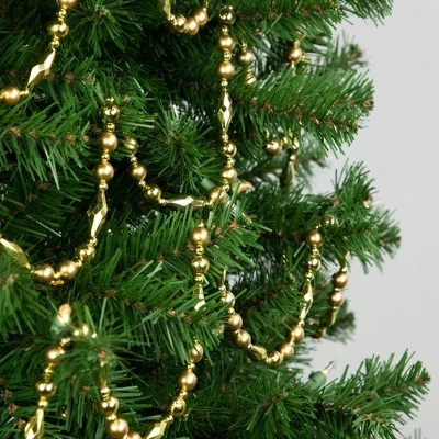Northlight 9' Shiny and Matte Gold Beaded Christmas Garland, Unlit 3 Northlight 9' Shiny and Matte Gold Beaded Christmas Garland, Unlit