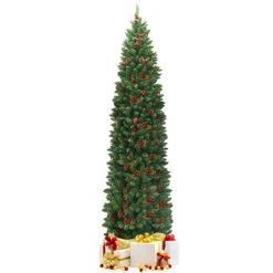 Tangkula Pencil Christmas Tree Hinged Artificial Slim Xmas Tree with Sturdy Metal Stand 21 Tangkula Pencil Christmas Tree Hinged Artificial Slim Xmas Tree with Sturdy Metal Stand -Outlet Xmas Decor Tree Store GUEST 42460b78 58c8 407f af28 0c60befef02c
