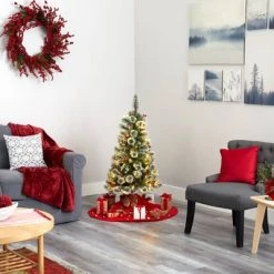 4ft Nearly Natural Pre-Lit LED Frosted Swiss Pine Artificial Christmas Tree Clear Lights 12 4ft Nearly Natural Pre-Lit LED Frosted Swiss Pine Artificial Christmas Tree Clear Lights -Outlet Xmas Decor Tree Store GUEST 436565a8 1da0 47db ad5c dd6c14fdee47