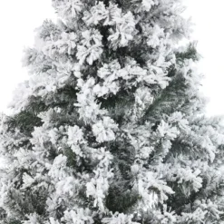 LuxenHome 7ft Pre-Lit LED Artificial Flocked Full Spruce Christmas Tree -Outlet Xmas Decor Tree Store GUEST 437f3bcc 8447 4e66 8f33 a3a9b87c444c