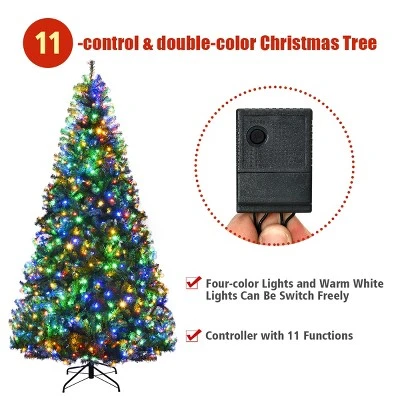 Costway 9Ft Pre-Lit Artificial Christmas Tree Hinged 1000 LED Lights 8 Costway 9Ft Pre-Lit Artificial Christmas Tree Hinged 1000 LED Lights - Image 6