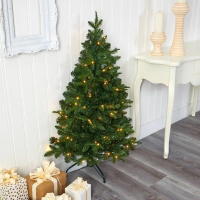 4ft Nearly Natural Pre-Lit LED Grand Teton Spruce Flat Back Artificial Christmas Tree Clear Lights 9 4ft Nearly Natural Pre-Lit LED Grand Teton Spruce Flat Back Artificial Christmas Tree Clear Lights - Image 7