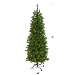 6ft Nearly Natural Pre-Lit LED Mountain Pine Artificial Christmas Tree Clear Lights