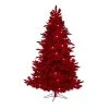 Nearly Natural 7' Red Flocked Fraser Fir Prelit Red Lights Artificial Christmas Tree -Outlet Xmas Decor Tree Store GUEST 455ffe12 38b1 41d1 857e 95a43154b1de