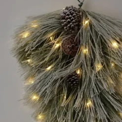28" Battery Operated Pre-Lit LED Flocked Long Needle Pine Artificial Christmas Swag Warm White Dewdrop Lights - Wondershop™ -Outlet Xmas Decor Tree Store GUEST 4599086d e422 4ffe abc5 982be9cc49ab