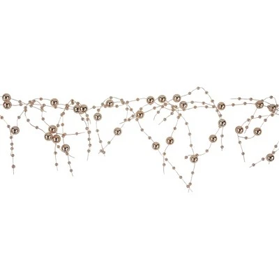 Northlight 5' x 2" Metallic Rose Gold Beaded Christmas Garland- Unlit 6 Northlight 5' x 2" Metallic Rose Gold Beaded Christmas Garland- Unlit - Image 4