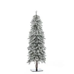 LuxenHome Set of 3 Pre-Lit LED Flocked Fir Slim Artificial Christmas Trees -Outlet Xmas Decor Tree Store GUEST 4624df08 7f29 46b7 b7db 5a34ca1038e2