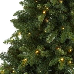 7ft Nearly Natural Pre-Lit LED Grand Teton Spruce Flat Back Artificial Christmas Tree Clear Lights -Outlet Xmas Decor Tree Store GUEST 46a83481 e4db 4a21 914d ff7e1829c971