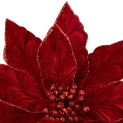 Northlight 20" Red Glittered Velvet Poinsettia Christmas Stem Spray -Outlet Xmas Decor Tree Store GUEST 4717c217 c487 4343 9839 5bb8f6409d2d