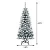 Costway 4.5Ft Pre-lit Snow Flocked Artificial Pencil Christmas Pine Tree w/150 LED Light -Outlet Xmas Decor Tree Store GUEST 471ee408 a3c7 44de a93c 09103ecdb8fe