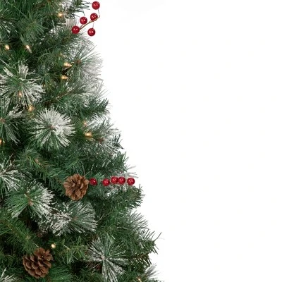 Northlight 4' Pre-Lit Frosted Carolina Berry Spruce Artificial Christmas Tree, Clear Lights 5 Northlight 4' Pre-Lit Frosted Carolina Berry Spruce Artificial Christmas Tree, Clear Lights - Image 3