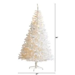7ft Nearly Natural Pre-Lit LED White Artificial Christmas Tree Clear Lights