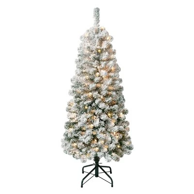 National Tree Company First Traditions Pre-Lit Medium Flocked Acacia Hinged Artificial Christmas Tree Clear Lights 5 National Tree Company First Traditions Pre-Lit Medium Flocked Acacia Hinged Artificial Christmas Tree Clear Lights - Image 3