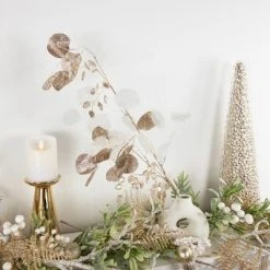 Northlight 32" Glittery Gold and White Leaves Artificial Christmas Spray -Outlet Xmas Decor Tree Store GUEST 47de0c03 e8c8 429d bcc5 6e24aeb972a6
