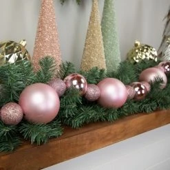 Northlight 6' Pink Shatterproof Ball 3-Finish Christmas Garland -Outlet Xmas Decor Tree Store GUEST 47ec5706 1d81 4c32 9cd5 1a84e22188d6