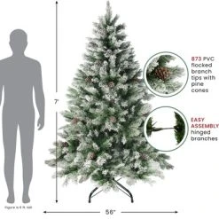 Northlight 7' Flocked Angel Pine Artificial Christmas Tree - Unlit