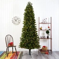 Nearly Natural 8' Pre-Lit LED Slim Virginia Spruce Artificial Christmas Tree Multifunctional Clear Lights 14 Nearly Natural 8' Pre-Lit LED Slim Virginia Spruce Artificial Christmas Tree Multifunctional Clear Lights -Outlet Xmas Decor Tree Store GUEST 49bb9862 0065 4b60 9f67 d3804b2d81b4