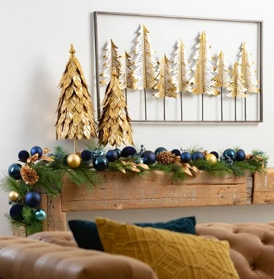 Sullivans Artificial Ornamental Blue Pine Garland Multicolor 72"H 4 Sullivans Artificial Ornamental Blue Pine Garland Multicolor 72"H - Image 2
